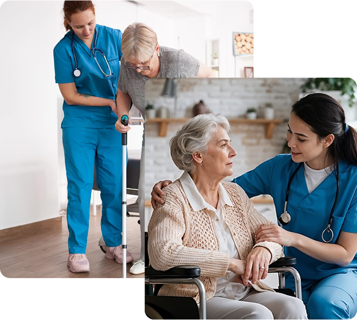 Nurses supporting clients safely and respectfully at home